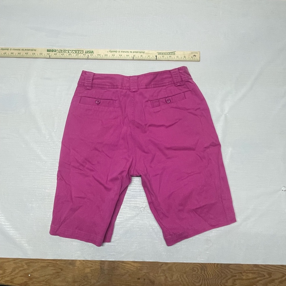 Women's Magenta Cargo Shorts with Front Pockets - Picture 2 of 7